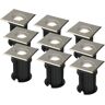 HOFTRONIC™ 9x Ramsay dimbare LED grondspot - Vierkant - RVS - 6000K daglicht wit - 5 Watt - IP67 straal waterdicht - 3 jaar garantie