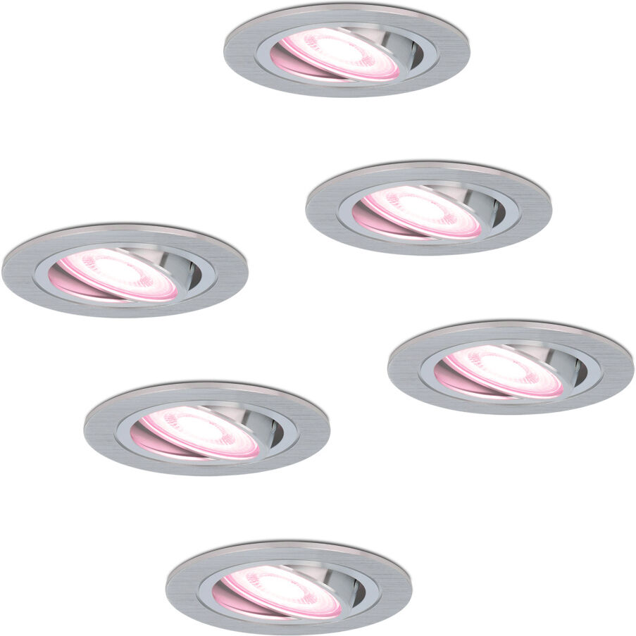 Hofronic Set van 6 stuks smart WiFi LED inbouwspots Chandler RGBWW kantelbaar IP20