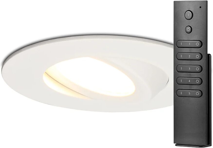 HOFTRONIC™ Set van 18 stuks LED inbouwspots Napels IP65 8 Watt 2700K dimbaar 360° kantelbaar wit incl. afstandsbediening