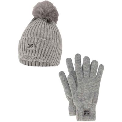 Heatkeeper Dames Winter Set - Muts + Handschoenen - Grey Heatkeeper Dames Winter Set - Muts + Handschoenen - Grey