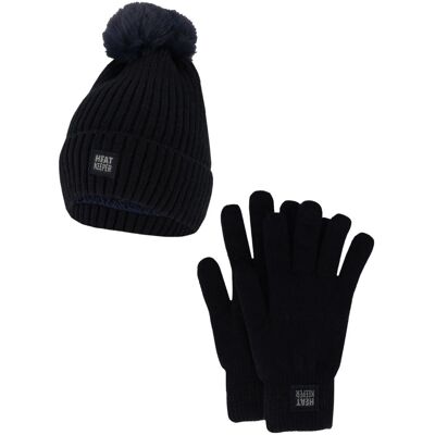 Heatkeeper Dames Winter Set - Muts + Handschoenen - Navy Heatkeeper Dames Winter Set - Muts + Handschoenen - Navy
