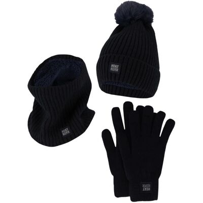 Heatkeeper Dames Winter Set - Muts + Handschoenen + Nekwarmer - Navy Heatkeeper Dames Winter Set - Muts + Handschoenen + Nekwarmer - Navy