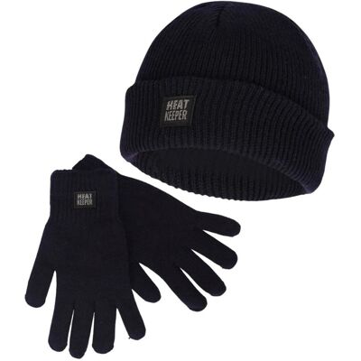 Heatkeeper Heren Winter Set - Muts + Handschoenen - Navy-S/M Heatkeeper Heren Winter Set - Muts + Handschoenen - Navy-S/M