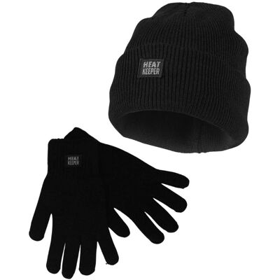 Heatkeeper Heren Winter Set - Muts + Handschoenen - Zwart-S/M Heatkeeper Heren Winter Set - Muts + Handschoenen - Zwart-S/M