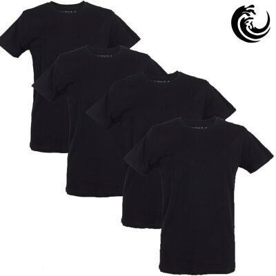 Vinnie-G Heren T-shirt Ronde hals Zwart 4-pack-XXL Vinnie-G Heren T-shirt Ronde hals Zwart 4-pack-XXL