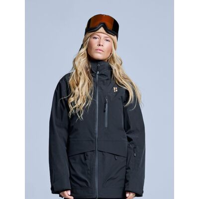 Poederbaas Ski-jas Dames Freeride 3L Hardshell Zwart-M Poederbaas Ski-jas Dames Freeride 3L Hardshell Zwart-M