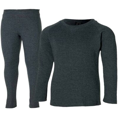Heatkeeper Thermoset Kinderen Comfort - Thermoshirt + Thermo Legging - Antraciet Melange-128/134 Heatkeeper Thermoset Kinderen Comfort - Thermoshirt + Thermo Legging - Antraciet Melange-128/134