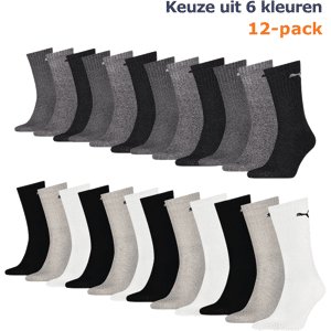 Puma Sportsokken Zwart Grijs Wit 12-pack-43/46 Puma Sportsokken Zwart Grijs Wit 12-pack-43/46