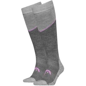 HEAD Skisokken Kneehigh 2-pack Light Grey Melange / Lilac-31/34 HEAD Skisokken Kneehigh 2-pack Light Grey Melange / Lilac-31/34