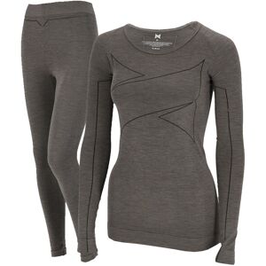 Xtreme Thermoset Dames Merino Wol - Thermoshirt + Thermolegging - Grey Melange-S Xtreme Thermoset Dames Merino Wol - Thermoshirt + Thermolegging - Grey Melange-S