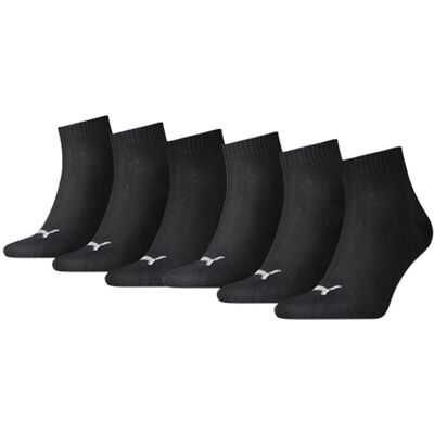 Puma Quarter Sokken Zwart 6-pack-39-42 Puma Quarter Sokken Zwart 6-pack-39-42