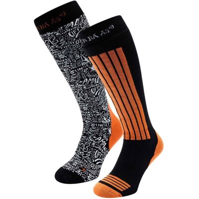 Poederbaas Skisokken 2-pack Oranje-35/38 Poederbaas Skisokken 2-pack Oranje-35/38