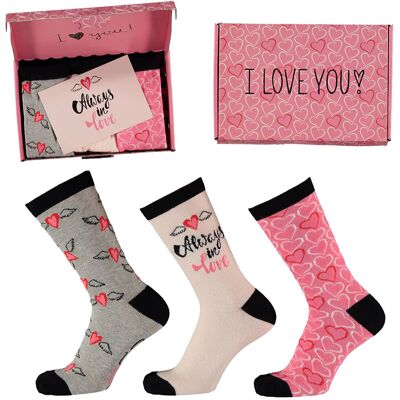 Apollo Valentijn Cadeau Sokken Giftbox Always In Love Dames met gratis wenskaart Apollo Valentijn Cadeau Sokken Giftbox Always In Love Dames met gratis wenskaart