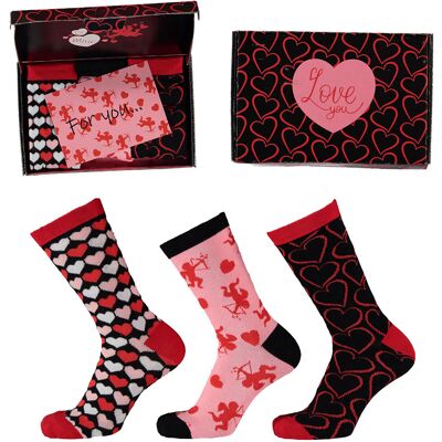 Apollo Valentijn Cadeau Sokken Giftbox Cupid Hearts Dames met gratis wenskaart Apollo Valentijn Cadeau Sokken Giftbox Cupid Hearts Dames met gratis wenskaart