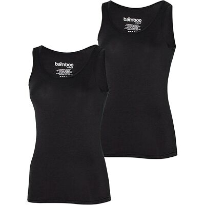 Apollo Singlet Dames Bamboo Zwart 2-pack-L Apollo Singlet Dames Bamboo Zwart 2-pack-L