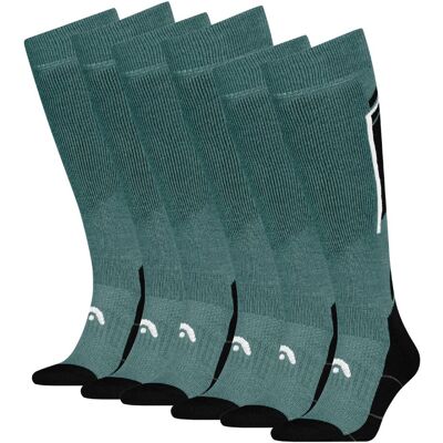 HEAD Skisokken Kneehigh 6-pack Black / Dark Sea-35/38 HEAD Skisokken Kneehigh 6-pack Black / Dark Sea-35/38