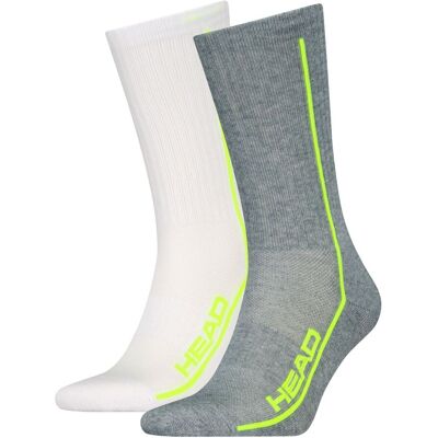HEAD Sportsokken Performance 2-pack Grey Melange / Wit-39/42 HEAD Sportsokken Performance 2-pack Grey Melange / Wit-39/42
