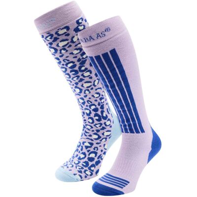 Poederbaas Skisokken Dames 2-pack Lila-35/38 Poederbaas Skisokken Dames 2-pack Lila-35/38