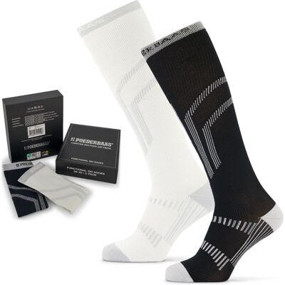 Poederbaas Skisokken Giftbox 2-pack Black/White-39/42 Poederbaas Skisokken Giftbox 2-pack Black/White-39/42