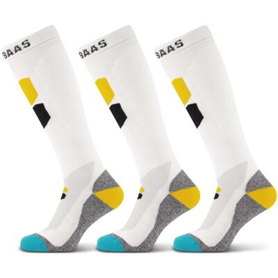 Poederbaas Skisokken Technical Bamboo Freeride 3-pack Wit-35/38 Poederbaas Skisokken Technical Bamboo Freeride 3-pack Wit-35/38