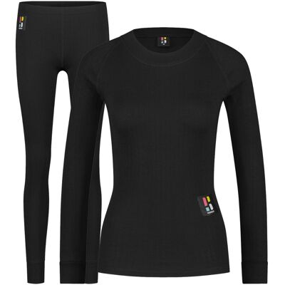 Poederbaas Thermoset Dames Pro- Thermoshirt + Thermolegging - Zwart-XXL Poederbaas Thermoset Dames Pro- Thermoshirt + Thermolegging - Zwart-XXL