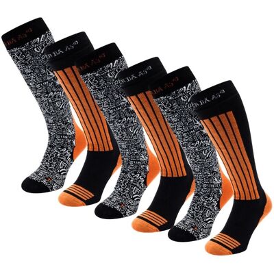 Poederbaas Skisokken 6-pack Oranje-39/42 Poederbaas Skisokken 6-pack Oranje-39/42
