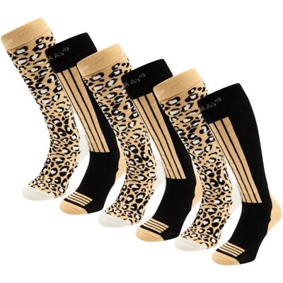 Poederbaas Skisokken Dames 6-pack Black Multi-35/38 Poederbaas Skisokken Dames 6-pack Black Multi-35/38