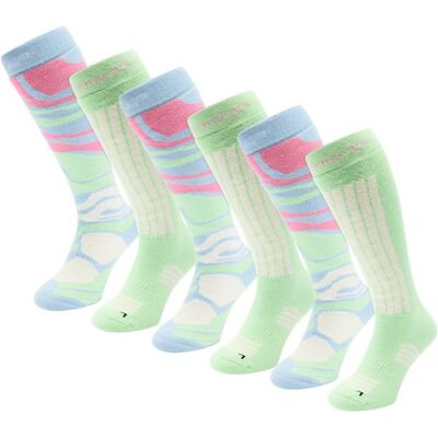 Poederbaas Skisokken Dames 6-pack Ice Blue-39/42 Poederbaas Skisokken Dames 6-pack Ice Blue-39/42