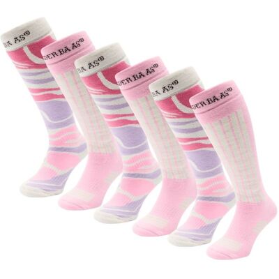 Poederbaas Skisokken Dames 6-pack Powder Rose-35/38 Poederbaas Skisokken Dames 6-pack Powder Rose-35/38