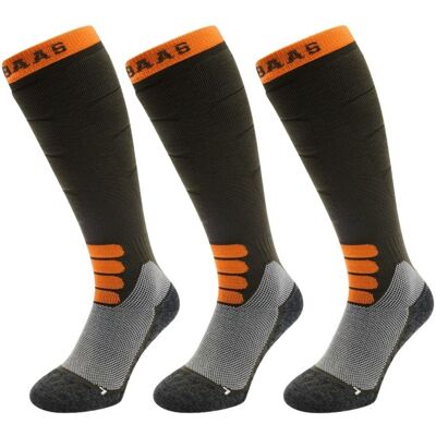 Poederbaas Skisokken Merinowol Pro 3-pack Olive Green-35/38 Poederbaas Skisokken Merinowol Pro 3-pack Olive Green-35/38