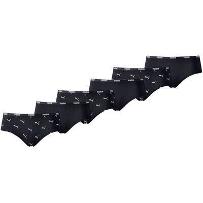 Puma Dames Hipsters Cat Logo 6-pack Zwart-L Puma Dames Hipsters Cat Logo 6-pack Zwart-L