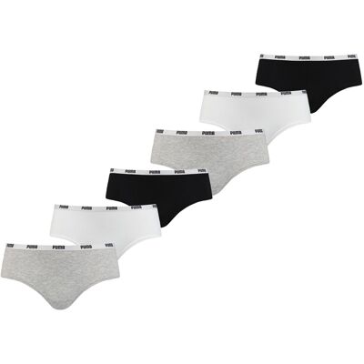 Puma Hipster Dames Zwart/Wit/Grijs 6-Pack-XS Puma Hipster Dames Zwart/Wit/Grijs 6-Pack-XS