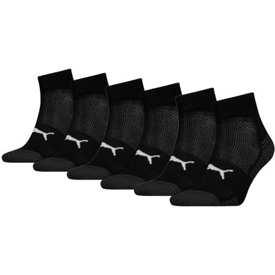Puma Sport Cushioned Quartersokken Light 6-pack Zwart-35/38 Puma Sport Cushioned Quartersokken Light 6-pack Zwart-35/38
