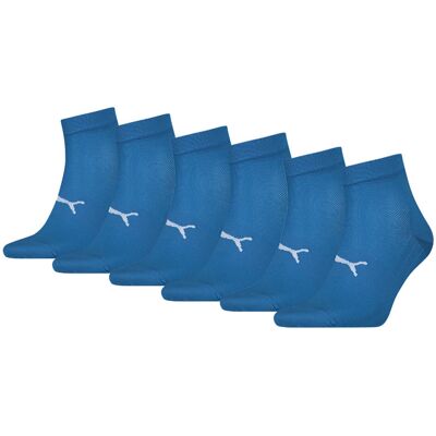Puma Sport Quartersokken Light 6-pack Blauw-35/38 Puma Sport Quartersokken Light 6-pack Blauw-35/38