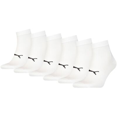 Puma Sport Quartersokken Light 6-pack Wit-35/38 Puma Sport Quartersokken Light 6-pack Wit-35/38