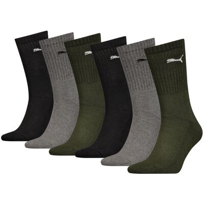 Puma Sportsokken 6-pack Green Combo-35/38 Puma Sportsokken 6-pack Green Combo-35/38