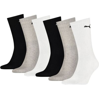 Puma Sportsokken Zwart Grijs Wit 6-pack-35/38 Puma Sportsokken Zwart Grijs Wit 6-pack-35/38