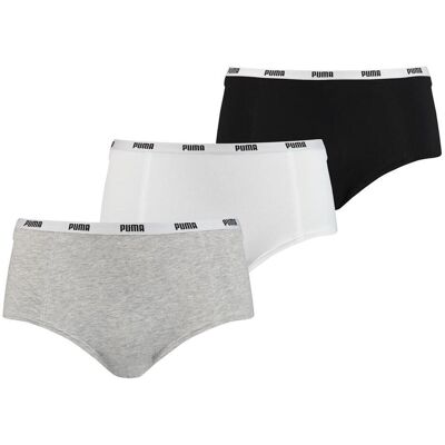 Puma Mini Short Dames Zwart/Wit/Grijs 3-Pack -L Puma Mini Short Dames Zwart/Wit/Grijs 3-Pack -L
