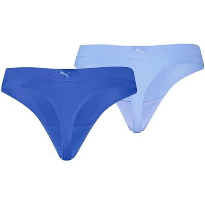 Puma Dames Sport String 3D Knit 2-pack Blauw-M Puma Dames Sport String 3D Knit 2-pack Blauw-M