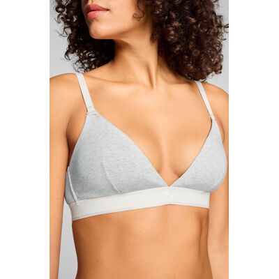 Puma Dames Sport Triangel Bralette 3D Knit Light Grey Melange-XXL Puma Dames Sport Triangel Bralette 3D Knit Light Grey Melange-XXL