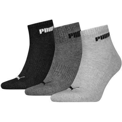 Puma Quartersokken Cushioned New Generation 3-pack Grey Melange-35/38 Puma Quartersokken Cushioned New Generation 3-pack Grey Melange-35/38