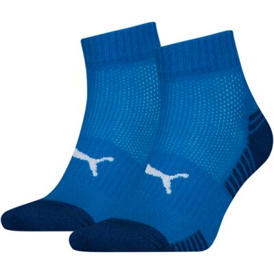 Puma Sport Cushioned Quartersokken Light 2-pack Blauw-35/38 Puma Sport Cushioned Quartersokken Light 2-pack Blauw-35/38