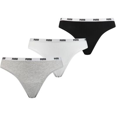 Puma String Dames Zwart/Wit/Grijs 3-Pack-XL Puma String Dames Zwart/Wit/Grijs 3-Pack-XL