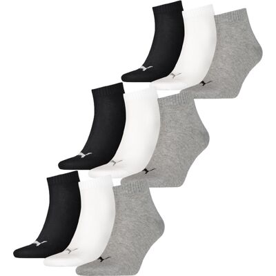 Puma Quarter Sokken Plain 9-pack Zwart / Wit / Grijs-35/38 Puma Quarter Sokken Plain 9-pack Zwart / Wit / Grijs-35/38