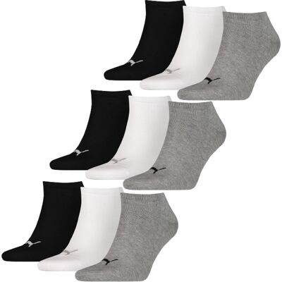 Puma Sneakersokken Plain 9-pack Zwart / Wit / Grijs-35/38 Puma Sneakersokken Plain 9-pack Zwart / Wit / Grijs-35/38