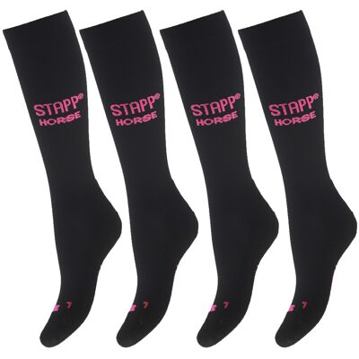 STAPP Horse Paardrijsokken Deocell 4-pack Zwart / Roze-39/42 STAPP Horse Paardrijsokken Deocell 4-pack Zwart / Roze-39/42