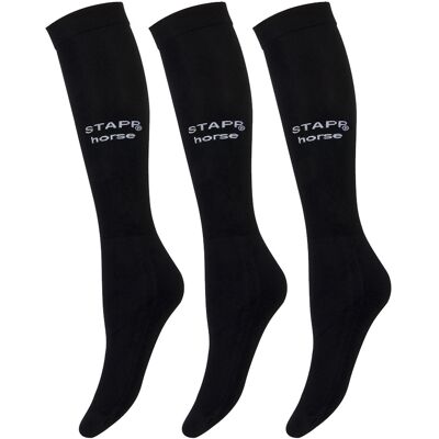STAPP Horse Paardrijsokken Ultra Fine 3-pack Zwart-35/42 STAPP Horse Paardrijsokken Ultra Fine 3-pack Zwart-35/42
