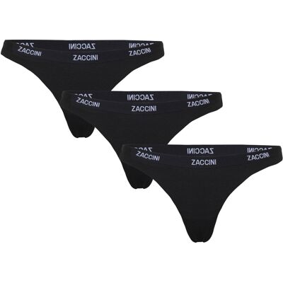 Zaccini Dames Strings 3-pack Black-XS Zaccini Dames Strings 3-pack Black-XS