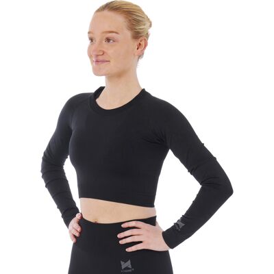 Xtreme Sportswear Croptop lange mouwen Dames Zwart-S Xtreme Sportswear Croptop lange mouwen Dames Zwart-S