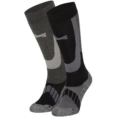 Xtreme Skisokken Unisex 2-pack Multi Black-39/42 Xtreme Skisokken Unisex 2-pack Multi Black-39/42